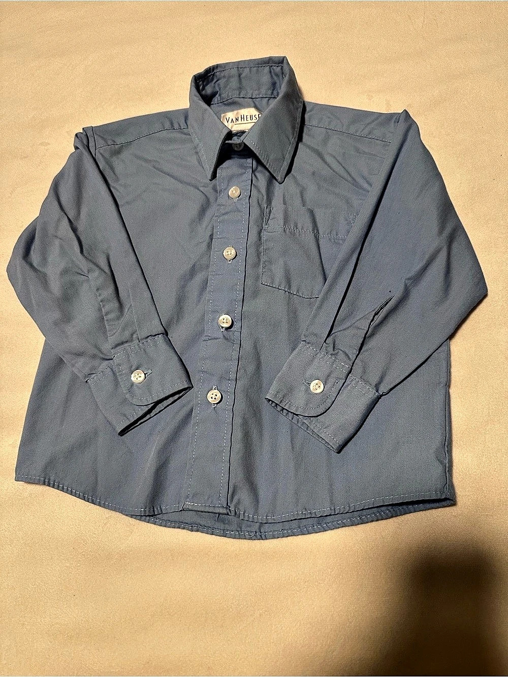 Van Heusen Boys Blue Button Down Shirt Size 3T